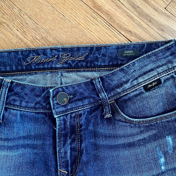 Mavi Gold Emma Slim Boyfriend Jeans Mid Rise Dark Wash Size 27 - Picture 3 of 12